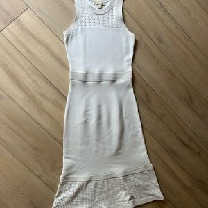 Michael Kors Cream Sleeveless Midi Dress